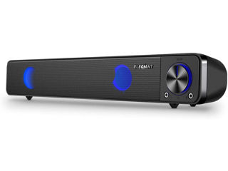 Elegiant SR200, 6W, Mini Soundbar PC,Gradient Lights, Black. Новый. foto 1