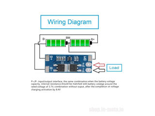 BMS Li-ion 2S 7.4V 8.4V 1650,18650 20A Without balancer, Color Blue, Green. foto 2