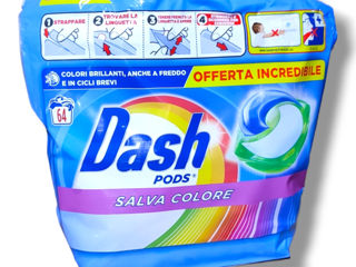 Dash 3 in 1 salve colore detergent capsule, 64 spălări foto 6