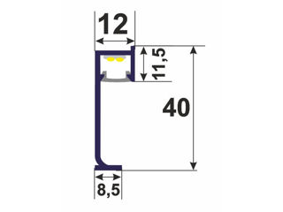 Plinta din aluminiu pentru instalare ascunsa 5/40 LED, 100mm foto 4