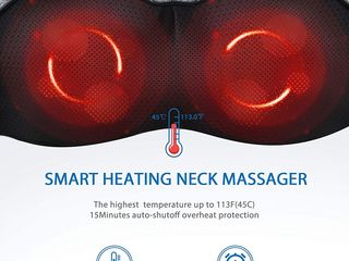 Shiatsu neck shoulder massager electric массажер домашний aparat pentru masaj cadou perfect foto 7