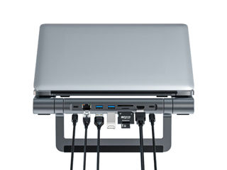 HUB suport multifuncțional ACEFAST E5 PLUS USB-C pentru laptop foto 3