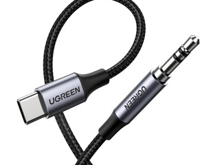 UGREEN Round USB-C Audio Cable 3.5mm M/M Aluminum Shell 1m, Deep Gray фото 1