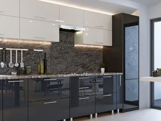 Bucătărie modulară Quadro 3.0m cu fațadă MDF (High Gloss)- livrare rapida - garantie - credit foto 7