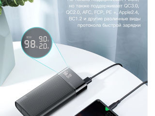 Power-Bank 20000 миллиампер для; Быстрой зарядки. Кабель для зарядки в комплекте. Цифровой дисплей. foto 9