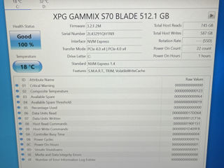 XPG GAMMIX S70 Blade: 512GB M.2 2280 NVMe 3D NAND PCIe Gen4x4 Gaming Internal SSD foto 2