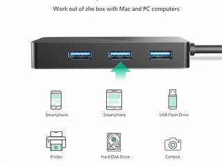 USB HUB и Card Reader - Ugreen 5 в 1 Card Reader + USB HUB + Micro USB. foto 2