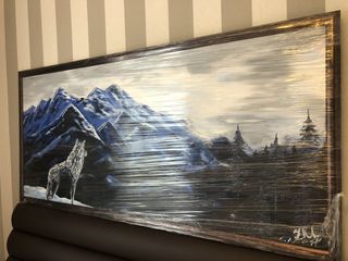 Картина «Волк на горе». Большое полотно