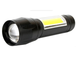 Mini lanternă Ultraflash (baterie de 3,7 V, neagră, LED XPE + COB, 3 wați, 3 moduri, cutie) Descrier foto 9