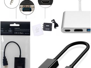 Адаптеры HDMI-DP-DVI-D - VGA-usb Type C-RCA -Mini DP-PS2/WII