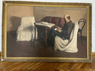 Картина масляной живописи-ленин в смольном-1985 год.размер 1400/900