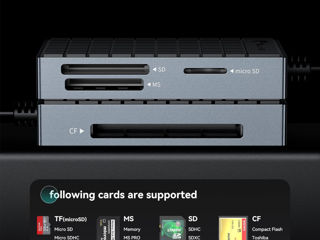 Cititoare de carduri de memorie Yottamaster 4 în 1, adaptor pentru cititor de carduri USB3.0 SD/TF/C foto 4