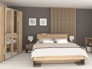 Set mobilă practică și stilată în dormitor
