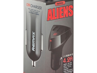 Автомобильная зарядка Remax Aliens 3 USB RC-C304 foto 3