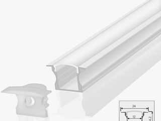Profil pentru bandă LED, profil din aluminiu pentru banda, profil LED incastrat rigips, panlight foto 13