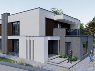 Casă de locuit individuală cu 2 niveluri/stil modern/180m2/construcții/arhitecți/ 3D foto 2