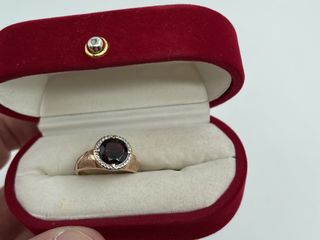 Inel cu piatră naturala granat , кольцо с драгоценным камнем гранат foto 2
