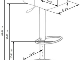 Scaun de bar modern și stilat 63/84 cm foto 4