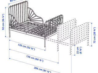 Pat pentru copii IKEA Minnen cu somieră 80x200 - Livrare în toată Moldova! Credit 0% foto 3