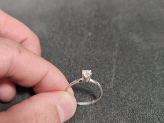 Inel cu diamant ( Aur alb).Stare ideala , are certificat , orice verificare foto 2