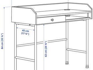 Set de mobilă pentru oficiu IKEA (birou, scaun rotativ, vitrină) foto 7