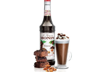 Sirop Brownie Negresa de Monin, Gust Dulce-Amărui din Ciocolată, Nuci și Unt