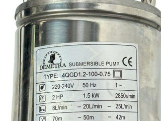 Pompa submersibilă Demetra 4QGD1.2-100-0.75/Garanție / Livrare / 1700 Lei / Flexmag foto 2