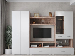 Living ML Mobila ML-1 1 stejar kraft auriu K003 PW/stejar kraft alb super pret foto 2