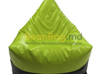 BeanBag Piramida XL din Ecopiele culoare verde foto 5