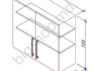 Bucatarie PS Mini MDF 1.4m stejar polar, livrăm gratuit oriunde în țară foto 3