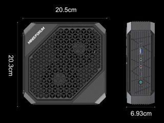 Gaming Mini PC, RX6600M 8GB, Ryzen 7 7840HS, 32GB Ram, 1TB SSD, Minisforum Neptune HX100G foto 4