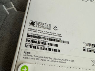 Iphone 14 Plus 128gb Midnight Sigilat  Original  Garantie Apple  Neverlock  Orice Sim foto 3