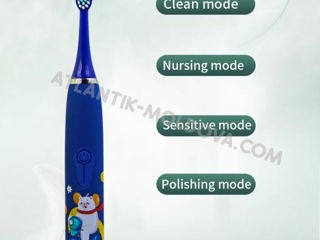 Детская электрическая зубная щетка  на аккумуляторе +5 насадок в подарок! foto 11