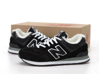 New Balance 574 Black Unisex cu blana / с мехом foto 5