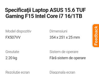 Vind laptop asus tuf gaming f15. 16/1tb ssd foto 6