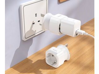 HOCO AC20B Adaptor direct din Marea Britanie la UE foto 1