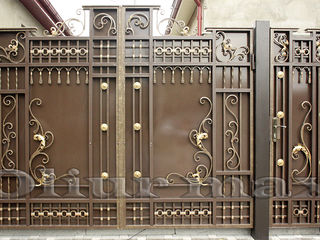 Copertine, porți, balustrade, garduri,  gratii , uși metalice și alte confecții din fier forjat. foto 2