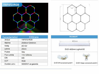 Hexagon led detailing led tavane foto 17