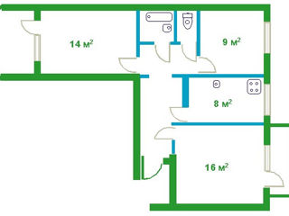 Apartament cu 3 camere, 64 m², Ciocana, Chișinău foto 10