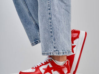 A Bathing Ape Bape Sta Patent Red/White Women's foto 8