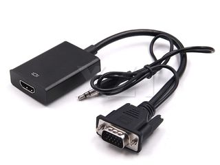 Кабель-переходник адаптер VGA to HDMI +audio+ доп питание