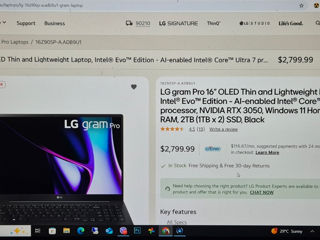 LG Gram 16 Oled (Ultra 7 155H AI/32Gb DDR5/NVMe SSD 2Tb/Intel Arc) Гарантия! фото 3