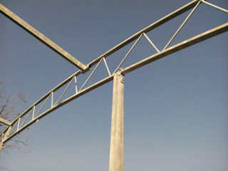 Sere pentru gradina Теплицы Constructie metal zincat Sera bloc angar depozit agricol foto 4