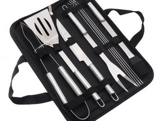 Set barbeq din 9 piese inox plus geantă pliabilă. Livrare