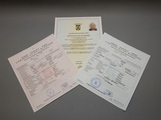 Bălți - Transcrieri după jurământ/Certificat de naștere ro minori/Mențiuni de divorț/Deces