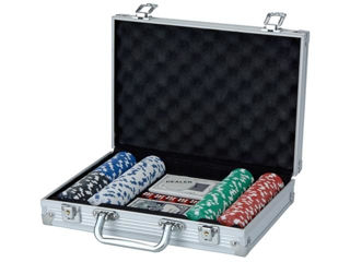 Set Joc Poker în valiză de aluminiu 200buc 30x20x6cm foto 3