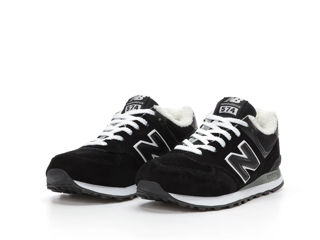 New Balance 574 Black Unisex cu blana / с мехом foto 4