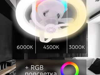 Lustră ventilator led  cu telecomandă  foto 0