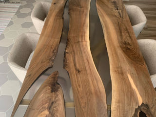 Mese din rășina epoxidică și lemn masiv  foto 4