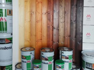 Milesi - итальянские акрило-восковые краски / пропитки для деревянных домов...